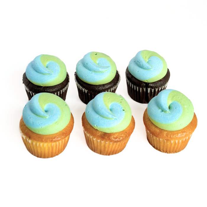 Earth Month Gluten Free Chocolate & Vanilla Cupcake - 6 pack **GTA ONLY**