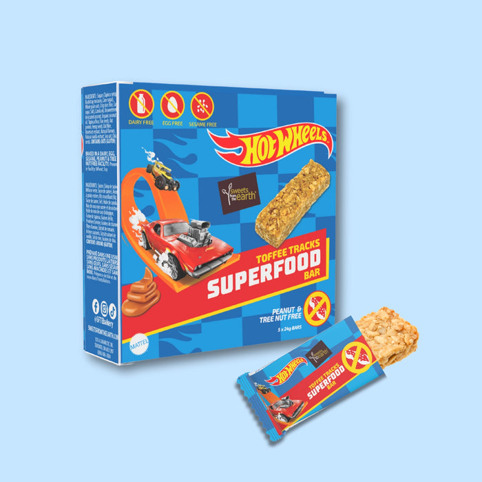 Hot Wheels Toffee Tracks Superfood Bars - 24g x 5