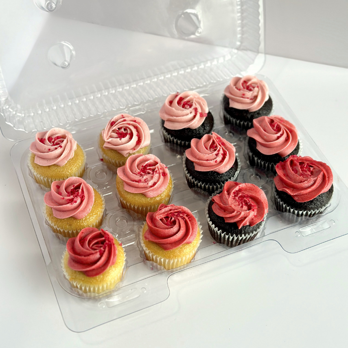 Valentine's Day Nut Free Mini Cupcakes - 12-pack clamshell