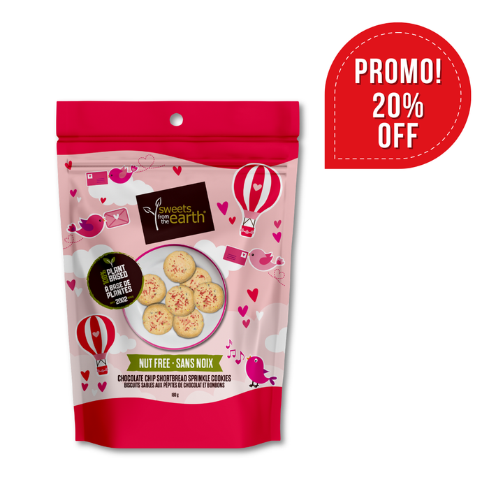 Valentine's Day Chocolate Chip Shortbread Sprinkle Cookie - 180g Pouch