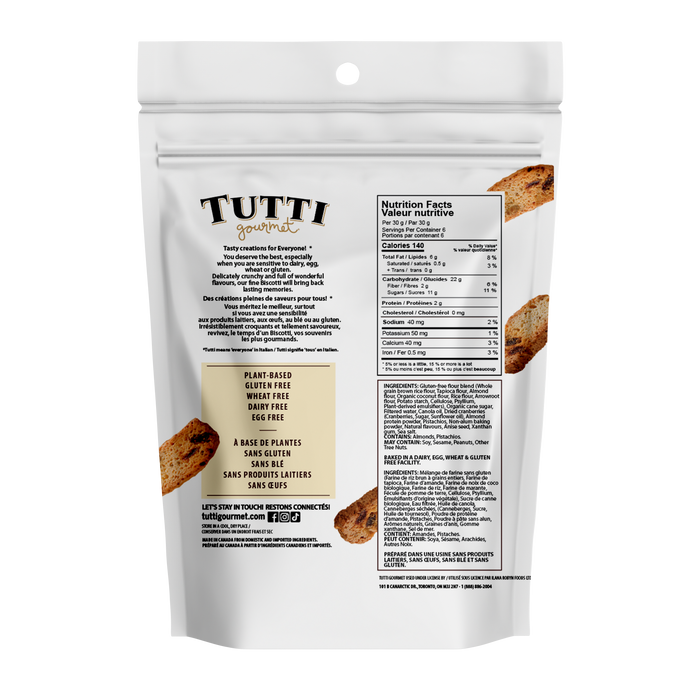 Tutti Gourmet Pistachio & Cranberry Biscotti 180g