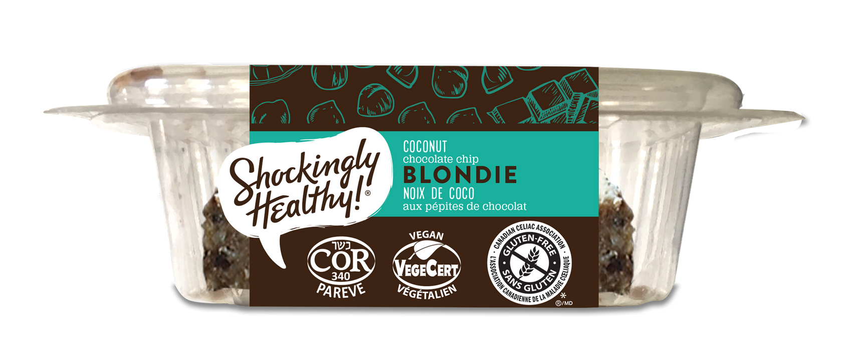 Shockingly Healthy! Gluten Free Coconut Chocolate Chip Blondie(70g)  **GTA ONLY**