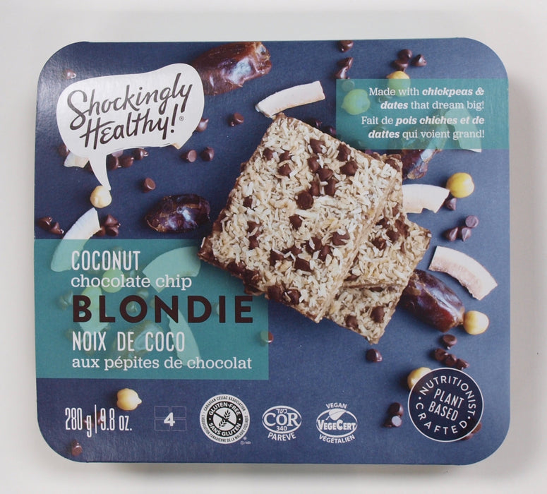 Shockingly Healthy! Blondie aux pépites de chocolat et à la noix de coco sans gluten 4-pack (280g) **GTA UNIQUEMENT**