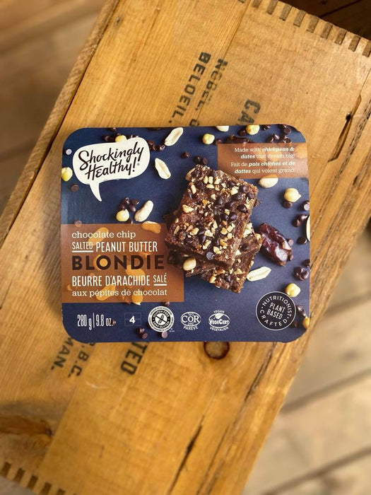 Shockingly Healthy! Gluten Free Salted Peanut Butter Chocolate Chip Blondie 4-pack (280g) **GTA ONLY**
